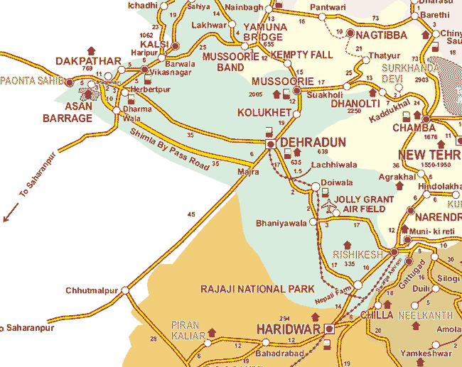 Haridwar Map In India Haridwar Tourism :- Maps Of Haridwar | Haridwar Map | Route Map To Haridwar  | Haridwar Tourism Map |